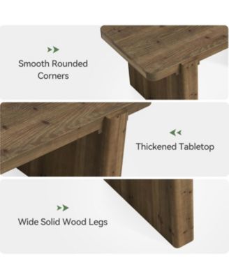 Farmhouse Coffee Table with Heavy-Duty Legs, Solid Wood