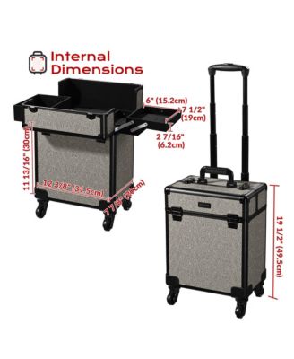 2-Piece Makeup Train Case Cosmetic Organizer Kit Rococo Coral Artists