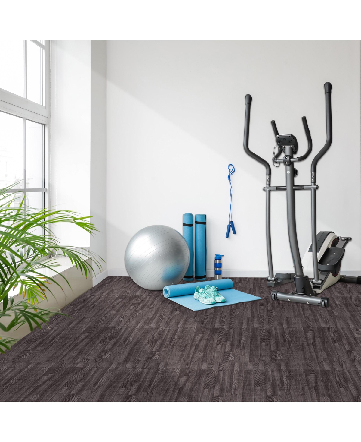 Sorbus 144 Sq. Ft. Interlocking Eva Foam Wood Grain Floor Tiles 3/8-Inch Thick with Borders
