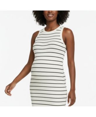 Maternity Motherhood Crew Neck Sleeveless Racerback Midi Dress - Motherhood