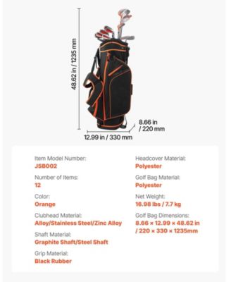 Women s 12-Piece Golf Club Set Right-Handed with Stand Bag