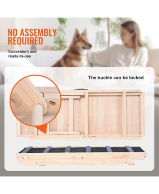Adjustable Wooden Folding Pet Ramp, 41.3