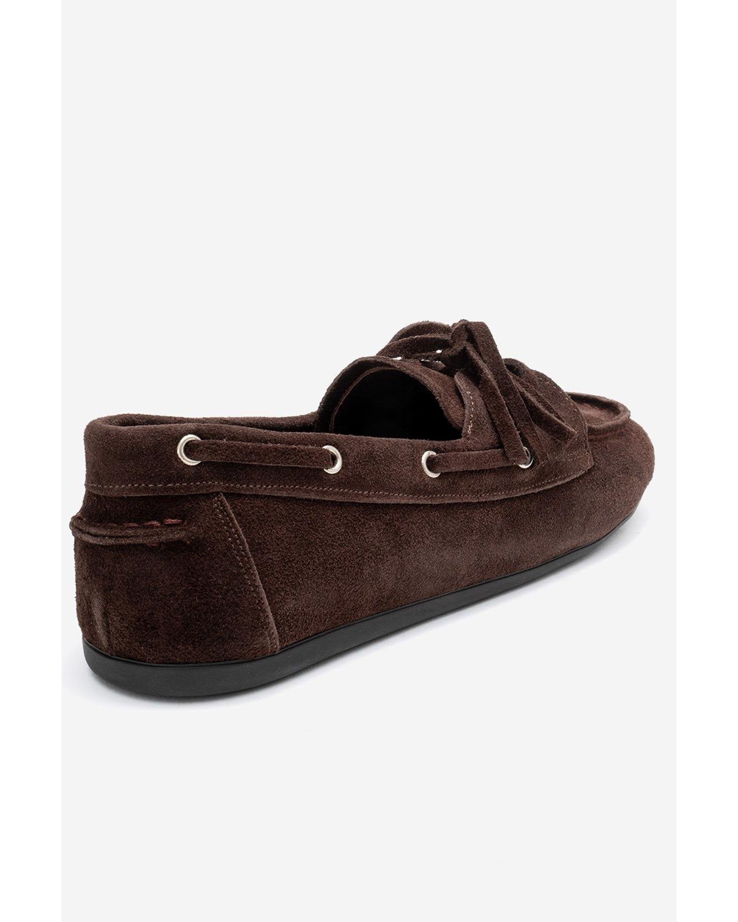 Женские туфли Forever & Always Shoes Serelis Leather Lace Up Loafer, цвет: Коричневый замшевый кожаный — фото 6