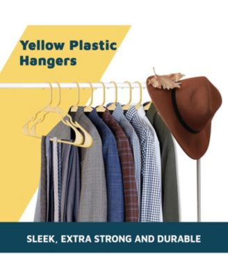 Heavy-Duty Plastic Hangers Non-Slip Grooves Space-Saving Design Holds 5 lbs 50-Pack