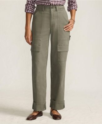 Women's Chino Mid Rise Straight Leg Cargo Ankle Pants