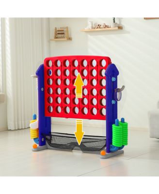 4-in-1 Giant Game Set with Jumbo Connect 4, Basketball, Ring Toss & Golf. Adjustable, portable fun for kids & adults