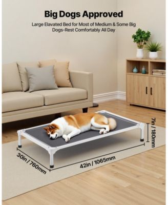 Aluminum Portable Elevated Pet Cot, Large, Gray