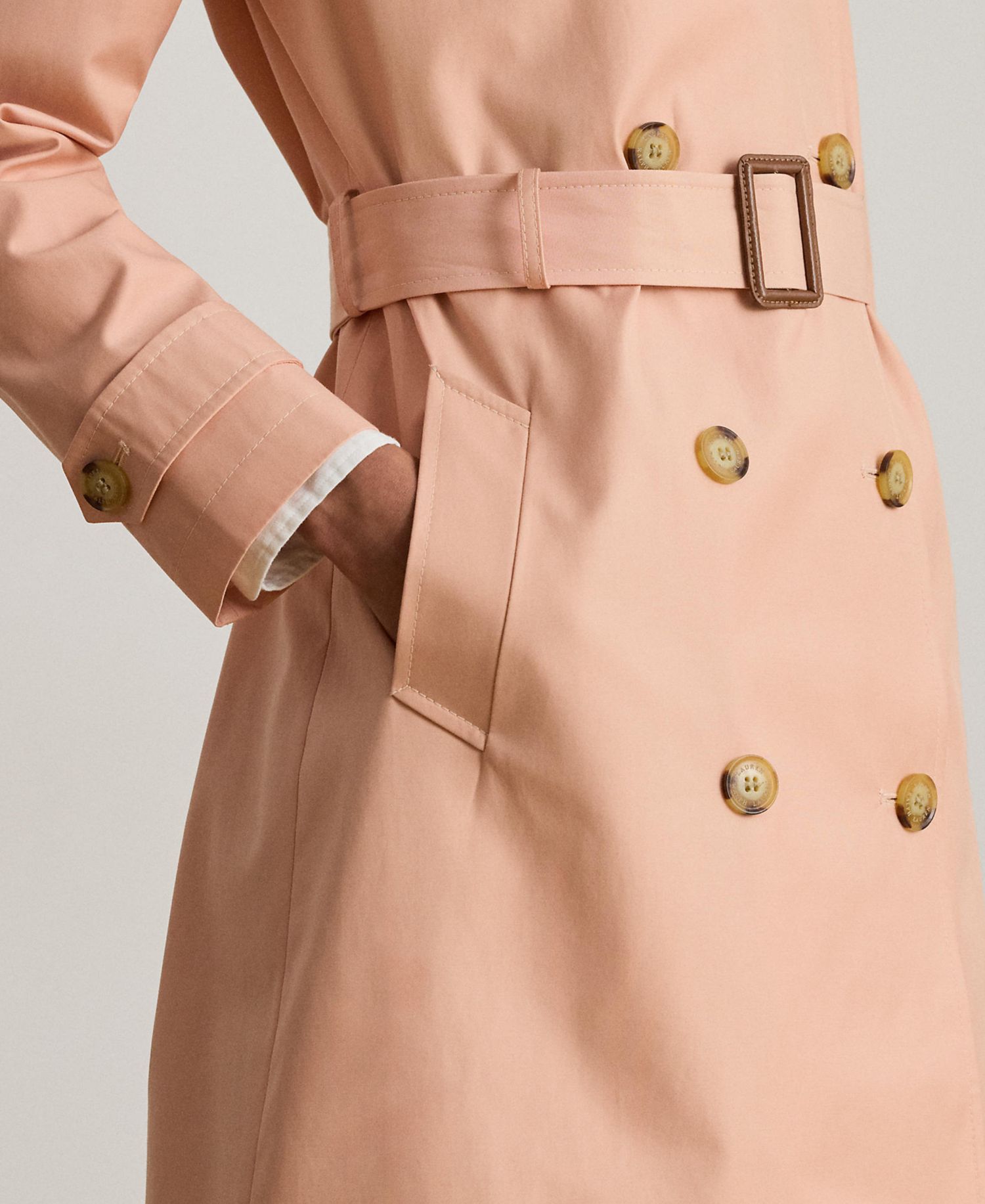 Petite Belted Water-Resistant Trench Coat