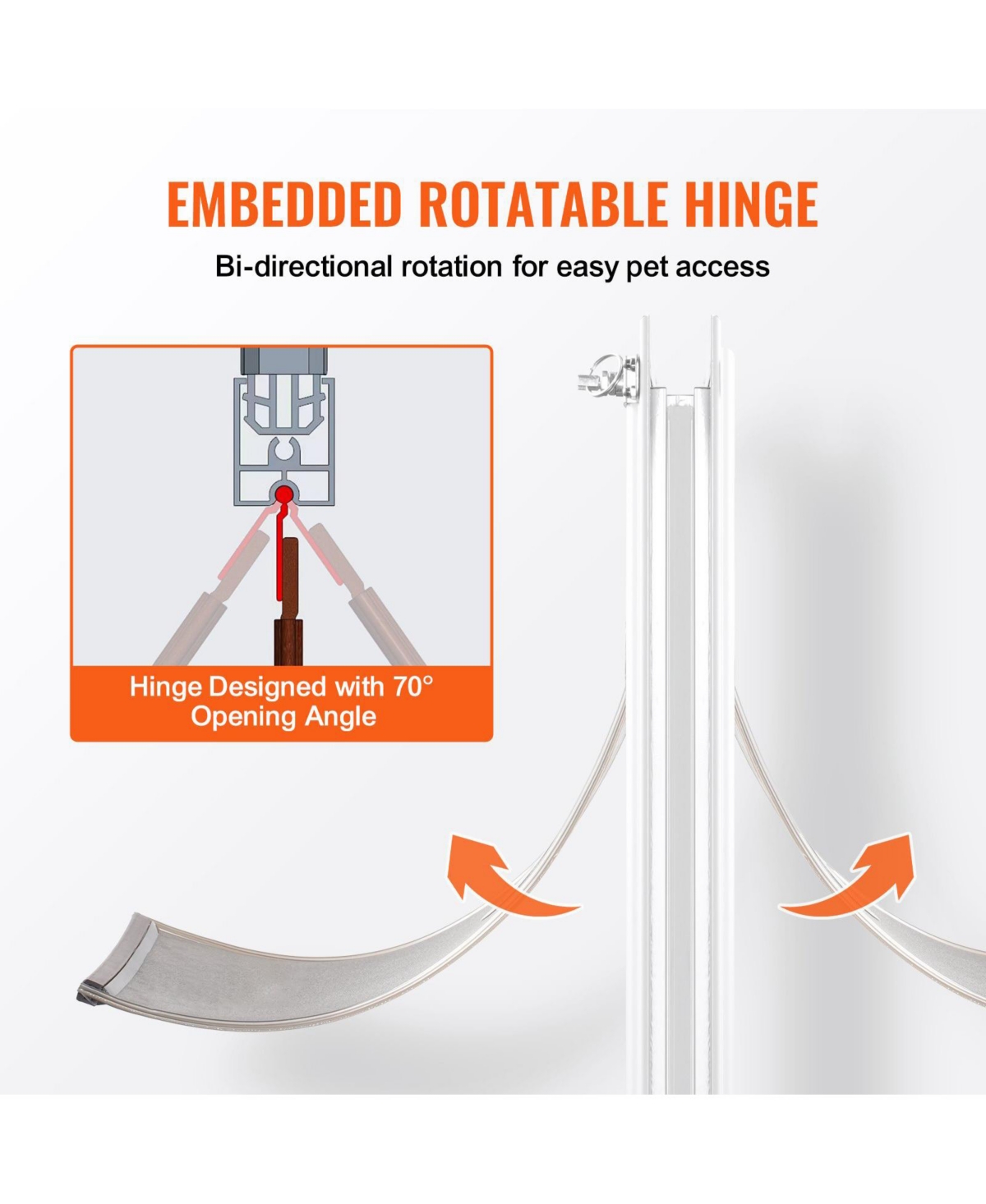 Cozito Aluminum Frame Door-Mount Pet Door with Lock, Large, White