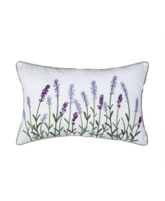 Lavender Fields Embroidered Throw Pillow, 14" x 22"
