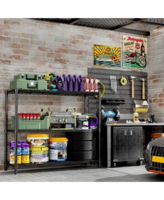 3-Tier 48 in W x 47 in H x 20 in D Height Adjustable Garage Wire Shelving Unit