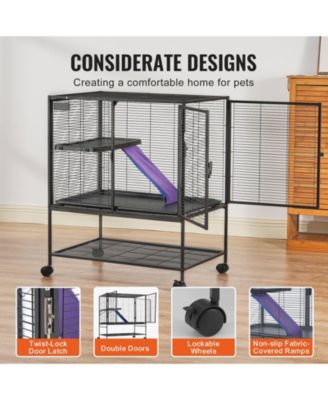 2-Tier Rolling Small Animal Cage with Tray, 39