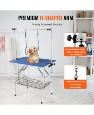Foldable Pet Grooming Table with Double Arms, 36" x 24", Holds up to 330 lbs