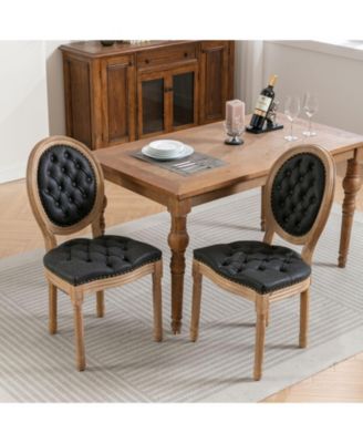 Antique French Style Wood Frame Dining Chairs Set