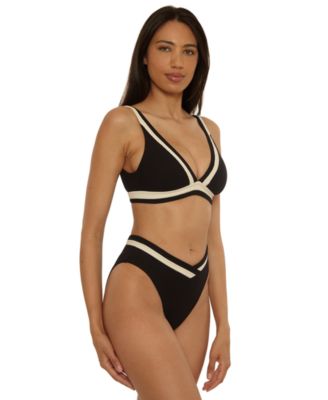 Women's Coast Line Fine Rib Color-Block Swim Top