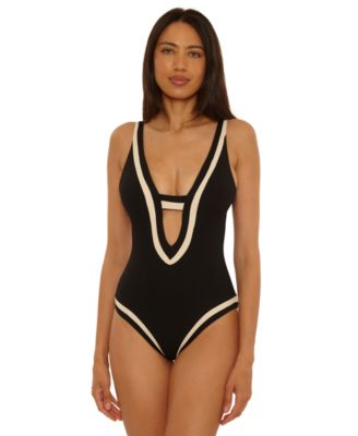 Women's Rib Color-Block One-Piece Swimsuit