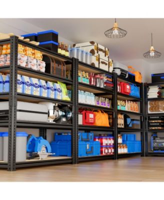 36 in W x 72 in H x 18 in D Adjustable MDF Heavy Duty Metal Shelving Unit