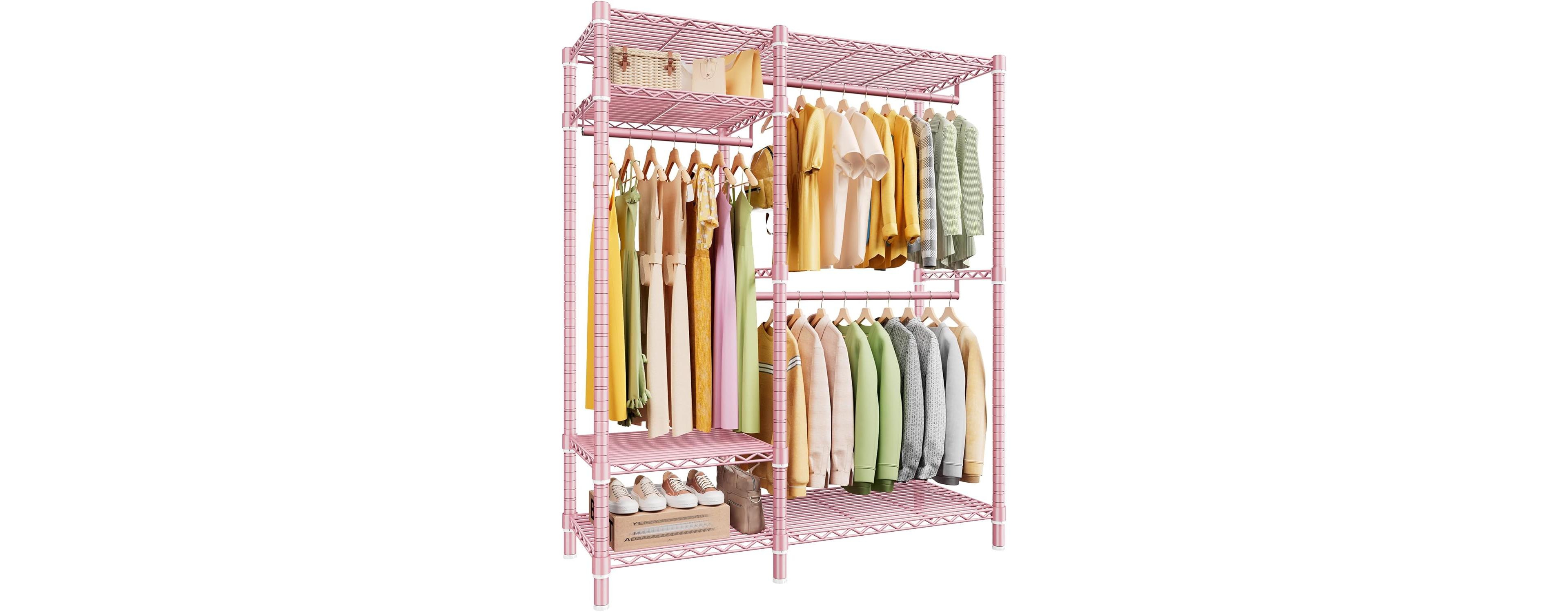 Raybee Clothes Rack Heavy Duty Loads 780LBS Clothing Racks for Hanging Clothes Adjustable Metal Portable Closet