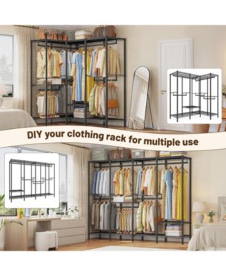 Clothes Rack Heavy Duty 1100 LBS Capacity Clothing Racks for Hanging Clothes Adjustable Garment Rack