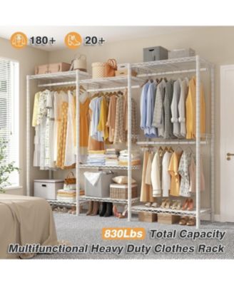 Heavy Duty Clothes Rack Load 900Lbs, Clothing Rack for Hanging Clothes for Bedroom
