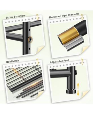 Portable Closet,Clothes Rack with 6 Hang Rods & 10 Shelves,Clothing Racks for Hanging Clothes,Metal Garment Rack for Bedroom,Large Capacity