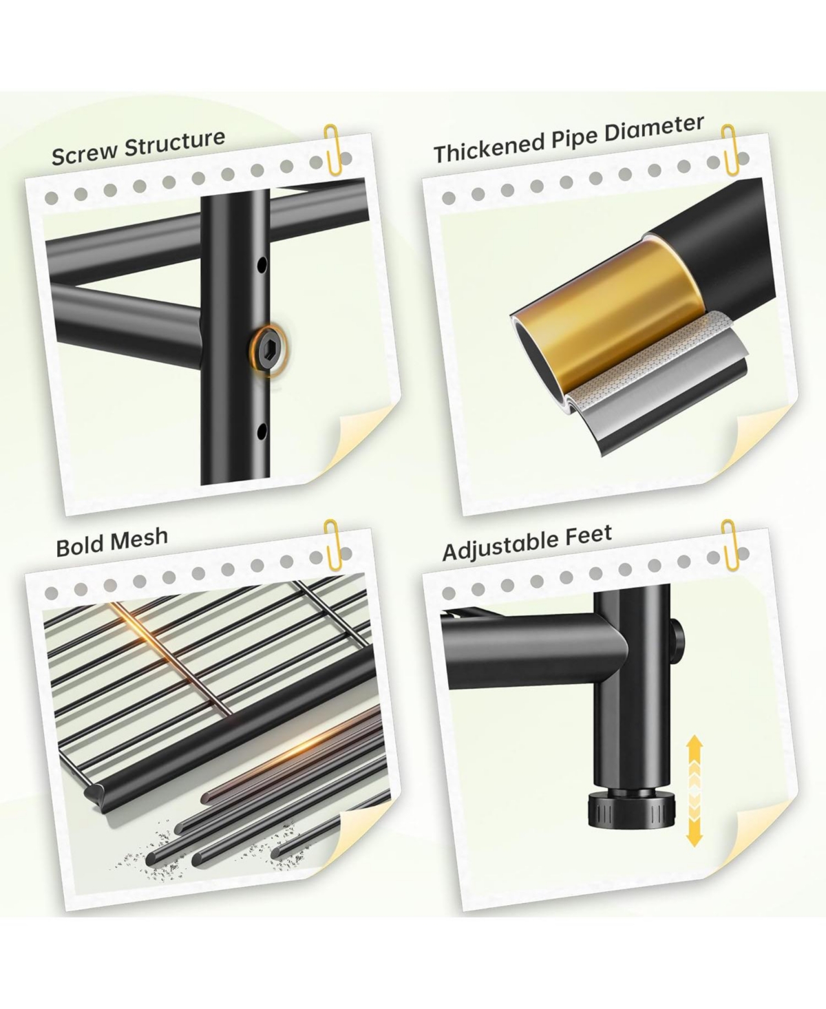 Raybee Portable Closet,Clothes Rack with Hang Rods & 6 Shelves,Clothing Racks for Hanging Clothes,Metal Garment Rack for Bedroom,Large Capacity