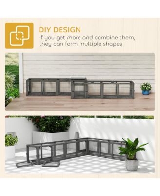 Outdoor Cat Tunnel, Extendable Pet Enclosure with 3 Doors,