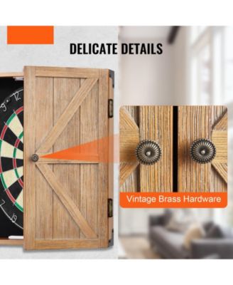 Dartboard Cabinet Solid Wood Hideaway Cabinet with Scoreboard (No Dartboard)