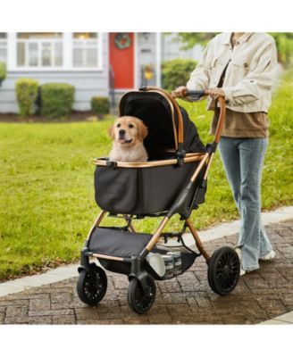 4-Wheel Pet Stroller with Detachable Carrier, Holds up to 66 lbs., Black