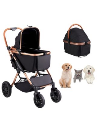 4-Wheel Pet Stroller with Detachable Carrier, Holds up to 66 lbs., Black