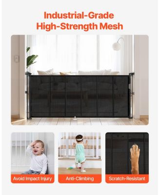 Retractable Mesh Safety Gate, Extends up to 71