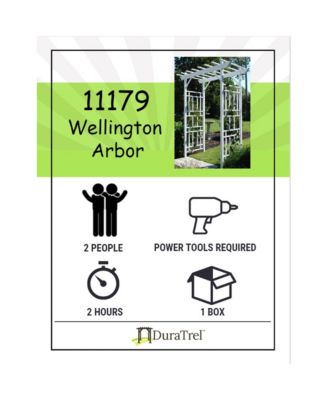 Dura-Trel Wellington Arbor 72" x 85" Outdoor Garden Arch Lattice Trellis