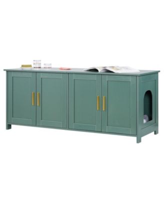 47.2" 4-Door Wooden Litter Box Enclosure for Multi-Cats