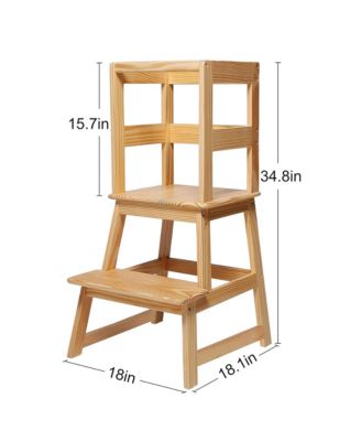 Kids Kitchen Step Stool Holds up to 150 Pounds with Safety Rail