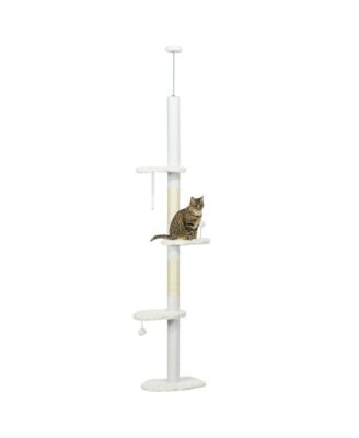 88.5"-100.5" Adjustable Height Cat Tree with Cloud Shape Platforms