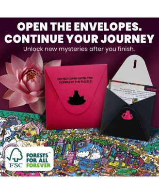 1000 Piece Puzzle for Adults with 223 Hidden Secrets & Audio Story – Blush Lotus Kingdom