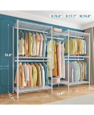 Clothing Rack for Hanging Clothes,Heavy Duty Clothes Rack with Shelves,Portable Closet,Adjustable