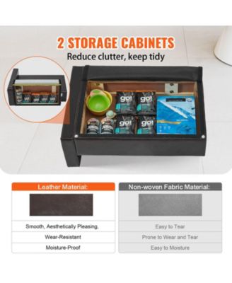 Faux Leather Pet Sofa for Medium Pets, Holds up to 110 lbs., Black