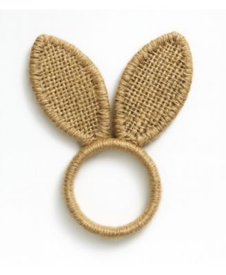 Burlap Bunny Ear Napkin Rings, Set of 4