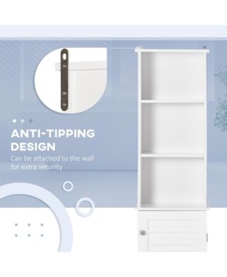 Bathroom Cabinet Cupboard Shelving Storage Unit w/ Door & 6 Shelves