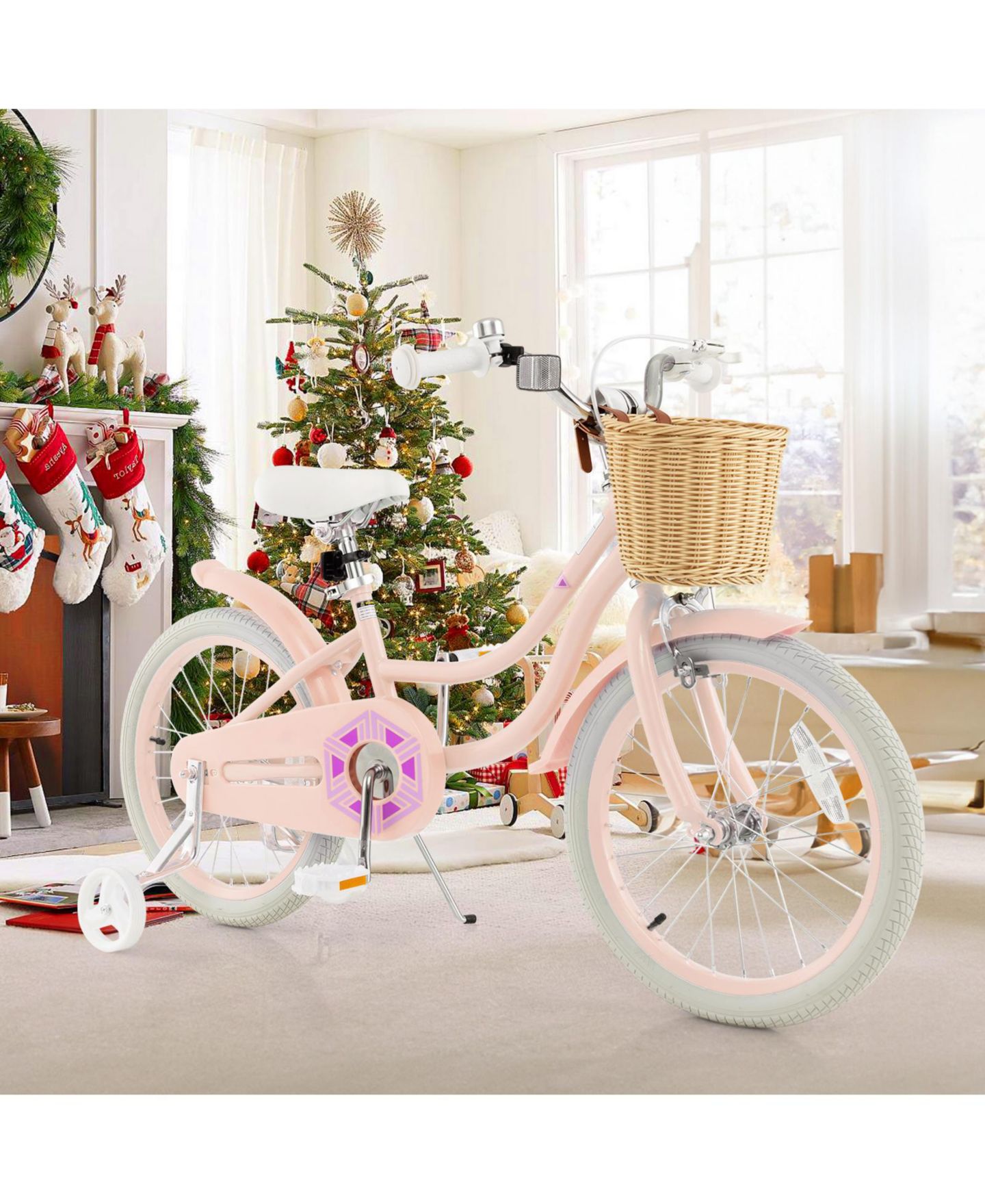 Детская игрушка SUGIFT 18-Inch Kids Bike with Adjustable Seat and Training Wheels, Ages 5-10, цвет: Розовый — фото 7