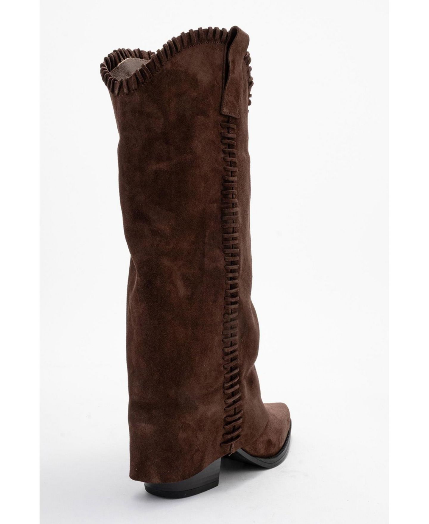 Женские ботинки Forever & Always Shoes Clementina Leather Western Boot, цвет: Коричневый замшевый кожаный — фото 5