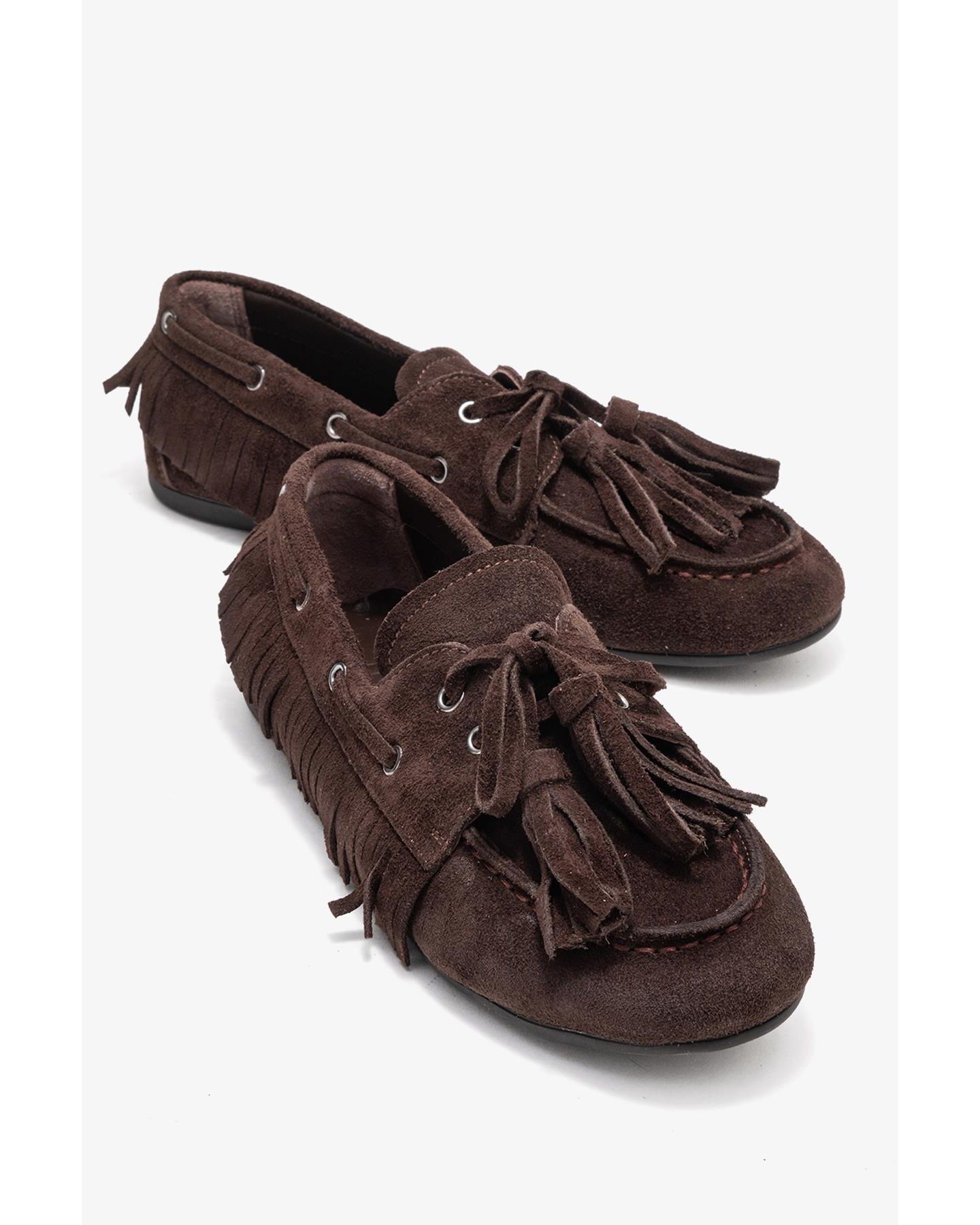 Женские туфли Forever & Always Shoes Fenora Leather Tassel Loafer, цвет: Коричневый замшевый кожаный — фото 6