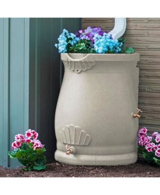 RWURN50-SAN 50 Gallon Rain Water Saver Wizard Barrel Urn, Sandstone