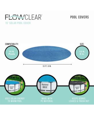 Flowclear 14 Feet Round Above Ground Pool Solar Pool Cover Only, Blue
