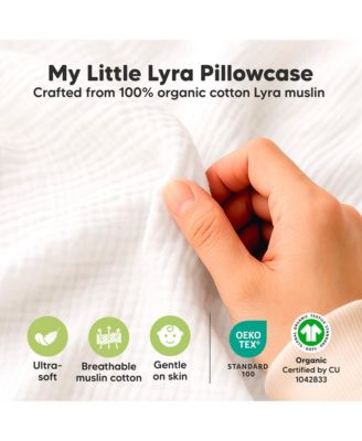 Toddler 2-Pack Lyra Muslin Pillowcases 13x18, Organic Cotton Muslin Pillow Case for Girls, Boys, Sleeping, Travel
