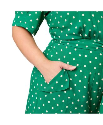 Plus Size 1940s Flare Leg Jumpsuit