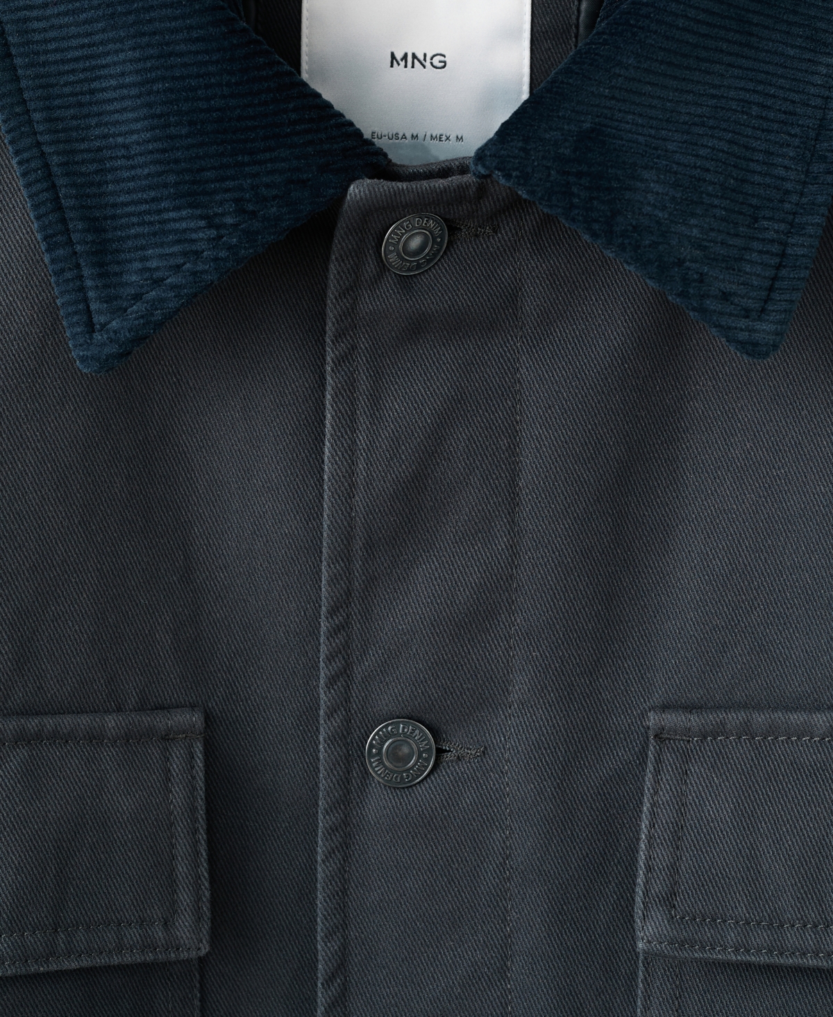 Mango Men's Corduroy Collar Quilted Jacket