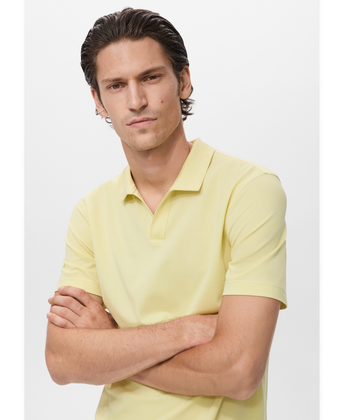 Mango Men's Cotton Pique Polo Shirt