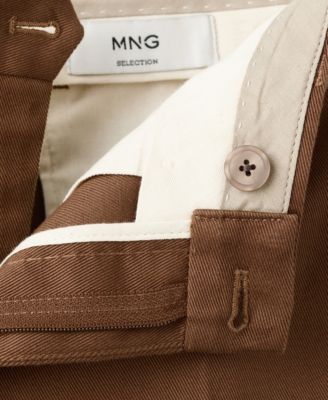 Men's Regular Fit Pleated Cotton Pants